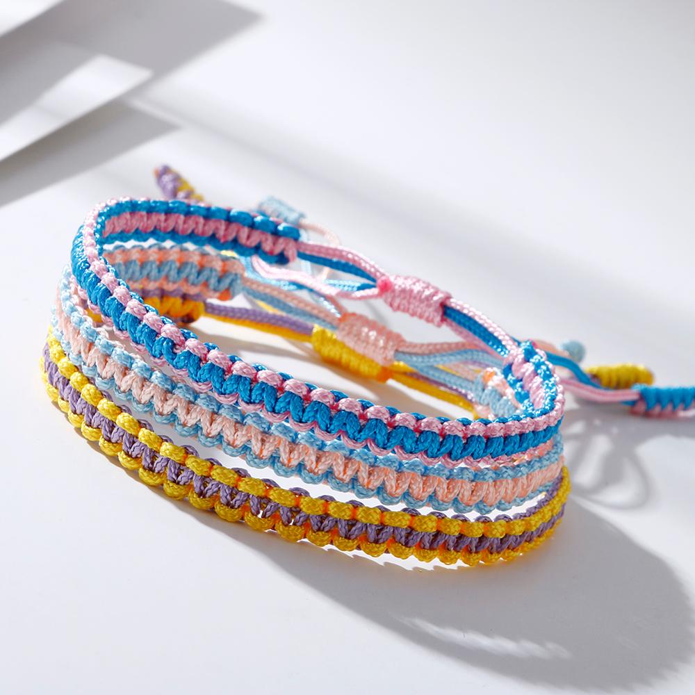 Ethnic Tibetan Buddha Woven Amulet Multicolor Bracelets & Bangles For Women Men Handmade Rope Buddha Charm Bracelet Friend Gift